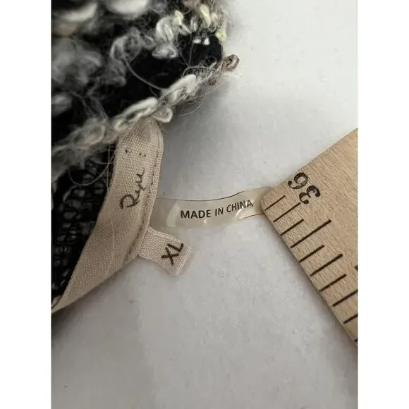 Ryu Sweater Dress Womens XL Beige Cowl Neck Lace Hem Boho Feminine Artsy - Picture 11 of 14